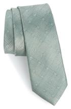 Men's Calibrate Fleur Medallion Silk Skinny Tie, Size - Green