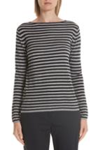 Women's Max Mara Nardo Stripe Silk & Cashmere Sweater - Grey