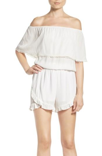 Women's Fraiche By J Ruffle Romper - White