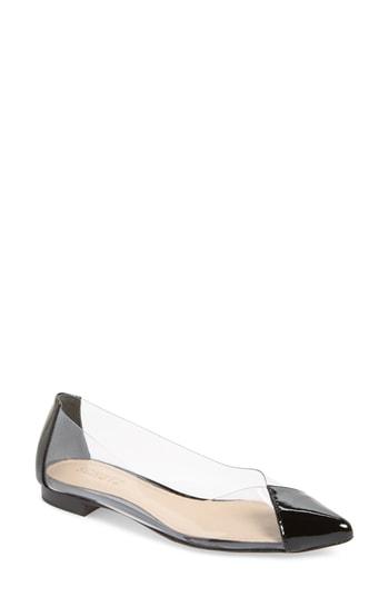 Women's Schutz Clearly Pointy Toe Flat M - Black