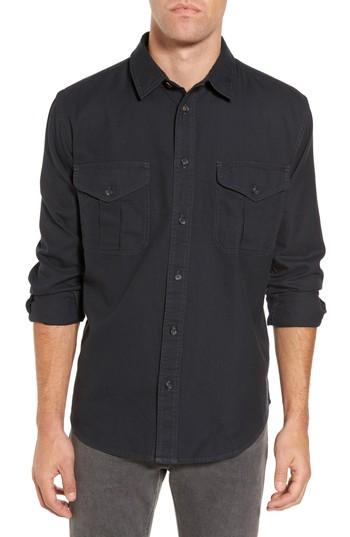 Men's Filson Alaskan Guide Fit Twill Shirt, Size Medium - Blue