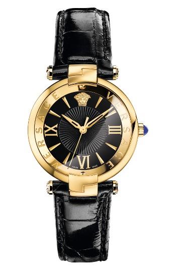 Women's Versace Revive Leather Strap Watch, 35mm