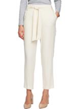 Women's 1.state Flat Front Tie Waist Slim Pants - White