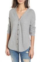 Women's Socialite Thermal Button Front Shirt - Grey