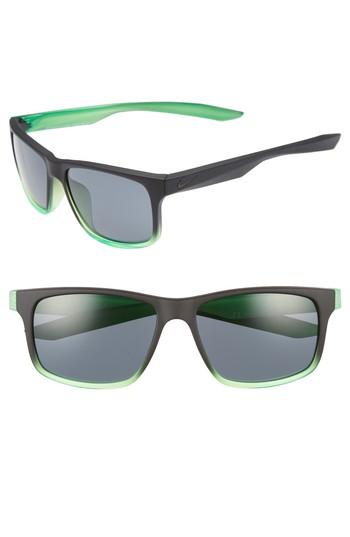 Men's Nike Essential Chaser 56mm Sunglasses - Matte Black Green/ Dark Grey