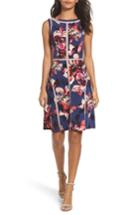 Women's Adrianna Papell Jersey Fit & Flare Dress - Blue