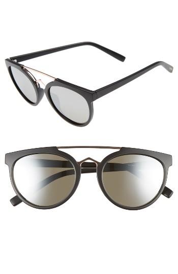 Women's Bonnie Clyde Rose 53mm Retro Sunglasses - Honey Silver Black