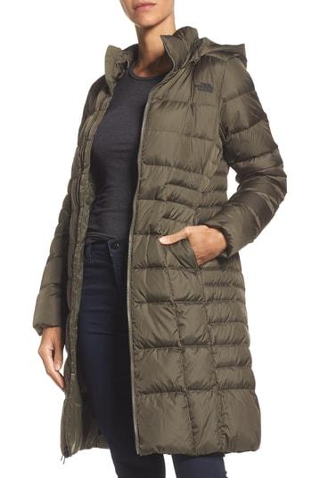 Women's The North Face 'metropolis Ii' Hooded Water Resistant Down Parka, Size - Green