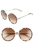 Women's Kate Spade New York Lamonica 54mm Gradient Lens Round Sunglasses - Havana/ Gold