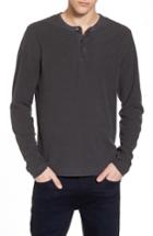 Men's James Perse Regular Fit Micro Stripe Henley Shirt (xs) - Grey