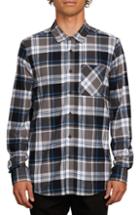 Men's Volcom Caden Plaid Flannel Shirt - Grey