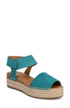 Women's Sarto By Franco Sarto Oak Genuine Calf Hair Platform Wedge Espadrille .5 M - Green
