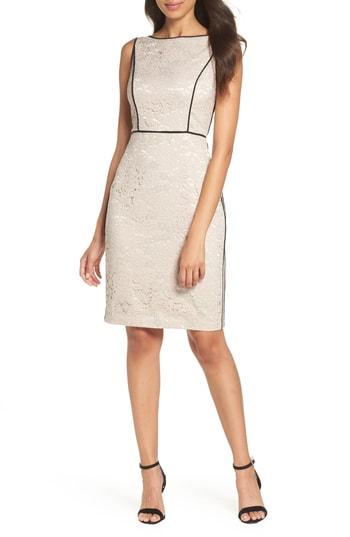 Women's Vince Camuto Piped Lace Sheath Dress - Beige