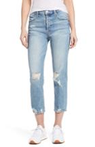 Women's Mother The Tomcat Ripped Crop Straight Leg Jeans - Blue