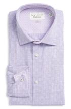 Men's Ted Baker London Yahya Trim Fit Check Dress Shirt .5 32/33 - Purple