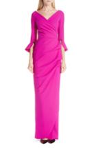Women's Chiara Boni La Petite Robe Ruffle Cuff Side Drape Gown Us / 36 It - Pink
