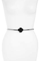 Women's Fashion Focus Accessories Flower Metal Cobra Stretch Belt - Silver/ Black