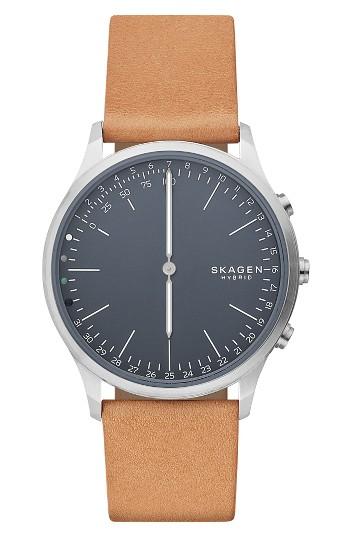 Men's Skagen Jorn Hybrid Leather Strap Smart Watch, 41mm