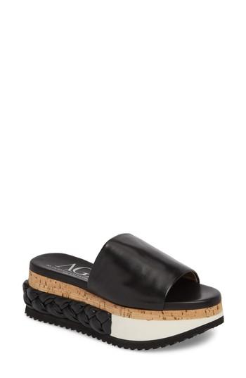 Women's Agl Braided Flatform Slide Sandal .5us / 35.5eu - Black
