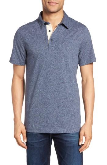 Men's Nordstrom Men's Shop Trim Fit Jaspe Polo, Size - Blue