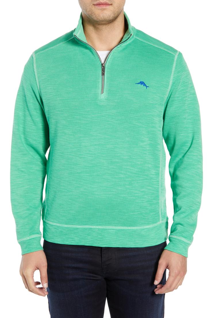 Men's Tommy Bahama Tobago Bay Half Zip Pullover - Green