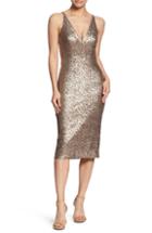 Women's Dress The Population Camilla Plunging Sequin Sheath Dress - White