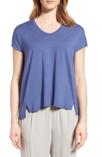 Women's Eileen Fisher Jersey Tee, Size - Blue