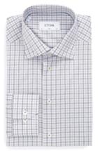 Men's Eton Slim Fit Check Dress Shirt - Grey
