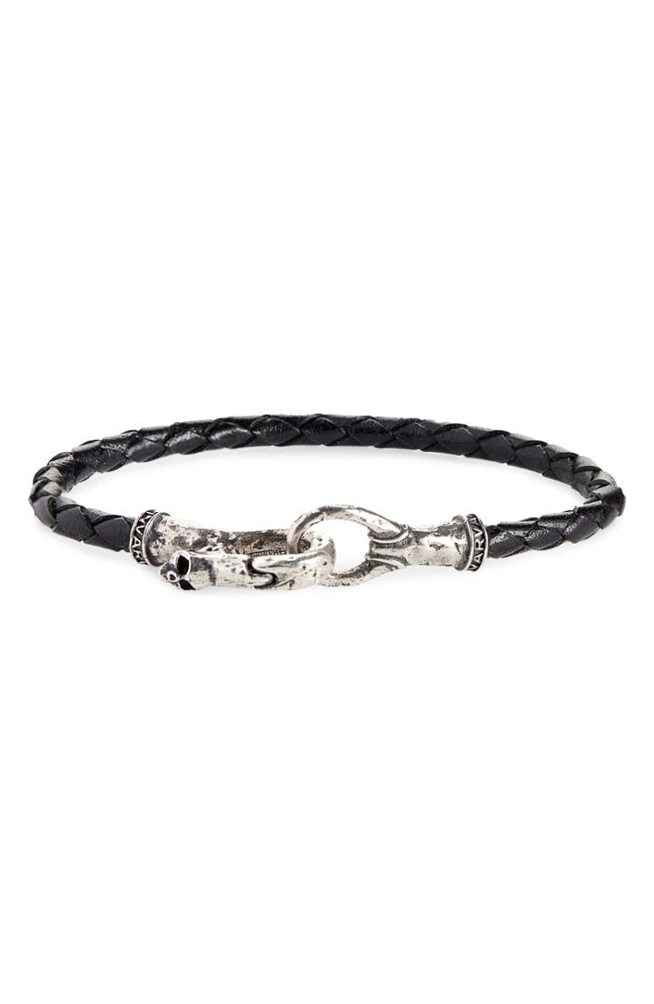 Men's John Varvatos Star Usa Braided Leather Bracelet