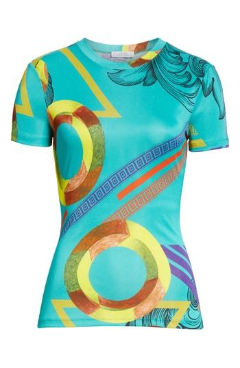 Women's Versace Collection Abstract Print Tee Us / 40 It - Blue/green