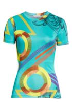 Women's Versace Collection Abstract Print Tee Us / 40 It - Blue/green