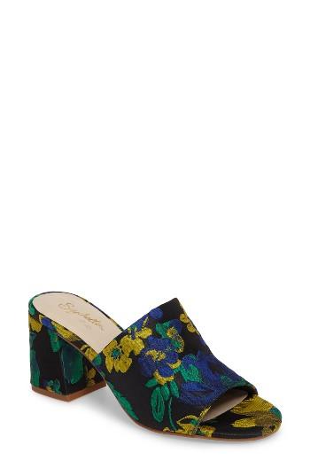 Women's Seychelles Commute Floral Flared Heel Sandal M - Black