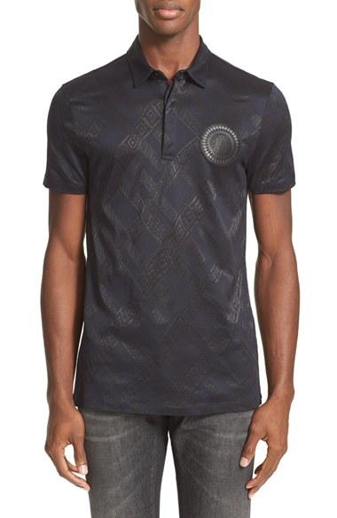 Men's Versace Jacquard Medusa Patch Polo