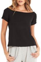 Women's Michael Stars Off The Shoulder Sweatshirt - Black