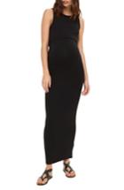 Women's Topshop Overlay Maternity/nursing Maxi Dress Us (fits Like 0-2) - Black