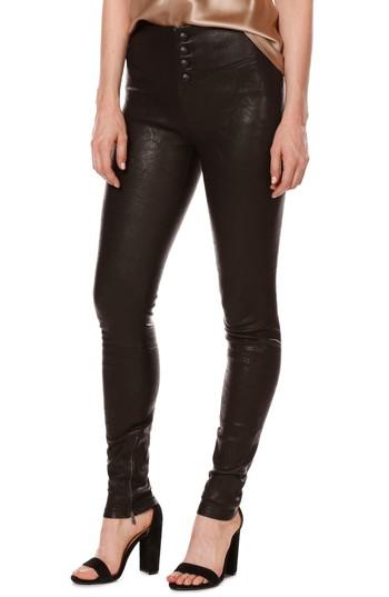 Women's Rosie Hw X Paige Ellery Ankle Zip Leather Pants