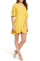 Women's Leith Polka Dot Wrap Dress - Yellow