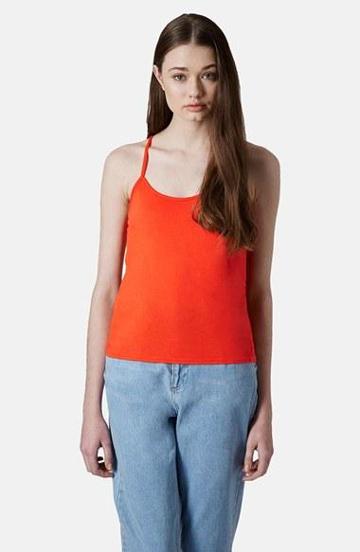 Topshop Strappy Camisole (petite) Orange 10p (10p-12p Us)