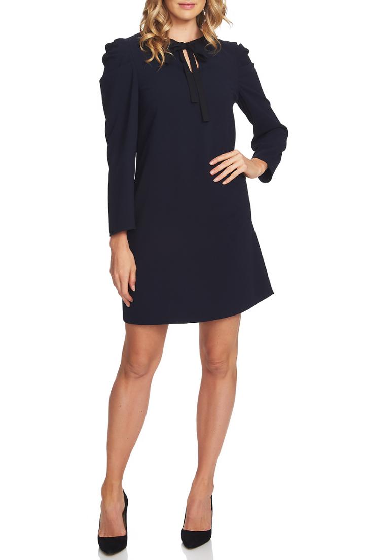 Women's Cece Puff Sleeve Tie Neck Dress