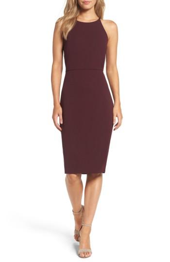 Women's Taylor Dresses Lace Inset Midi Dress - Burgundy