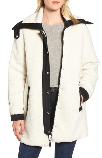 Women's Sam Edelman Berber Reversible Coat - Ivory