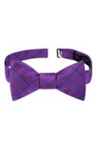Men's Ted Baker London True Grid Check Silk Bow Tie, Size - Purple