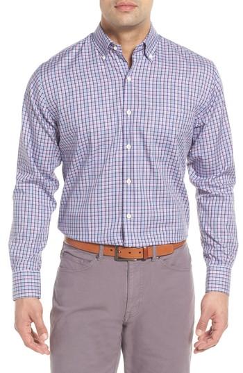 Men's Peter Millar Crown Ease Kaci Plaid Sport Shirt - Blue
