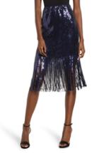 Women's Endless Rose Sequin Fringe Skirt - Blue