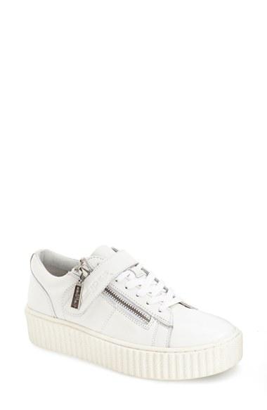 Women's Jslides 'papper' Platform Zip Sneaker .5 M - White