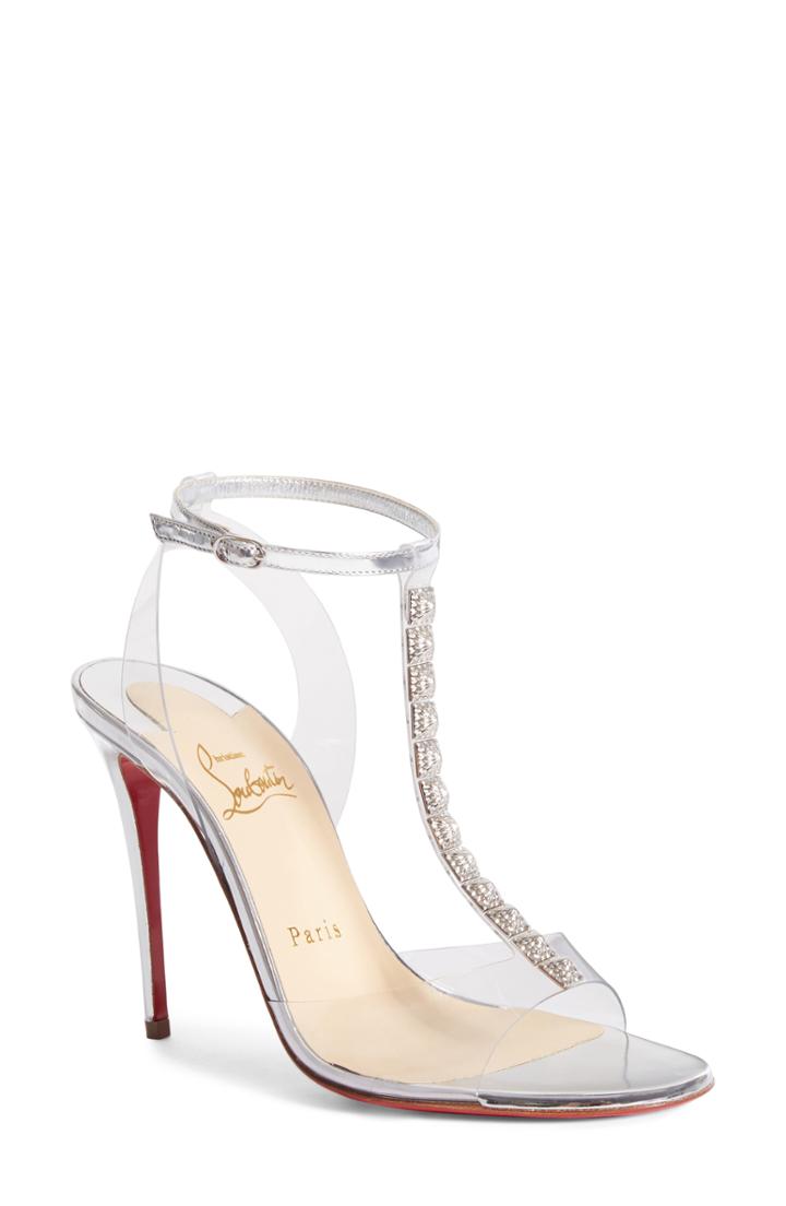 Women's Christian Louboutin Jamais Assez Clear T-strap Sandal