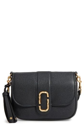 Marc Jacobs Small Courier Interlock Leather Crossbody Bag - Black