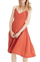 Women's Madewell Fern Silk Faux Wrap Dress - Pink