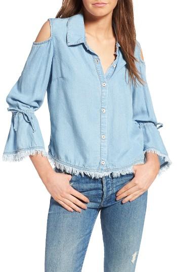 Women's Splendid Cold Shoulder Chambray Top - Blue