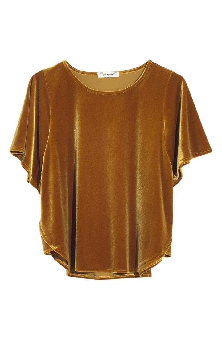 Women's Madewell Velvet Butterfly Top - Yellow